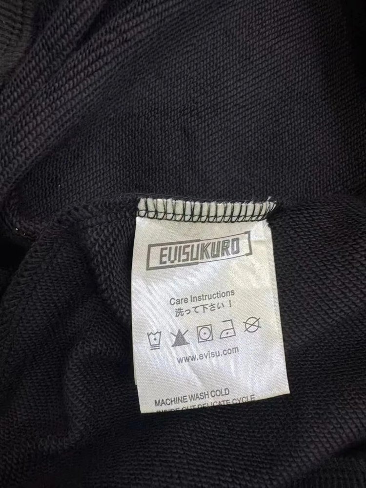 EVISU Black Gold Hooded Heavyweight Hoodie