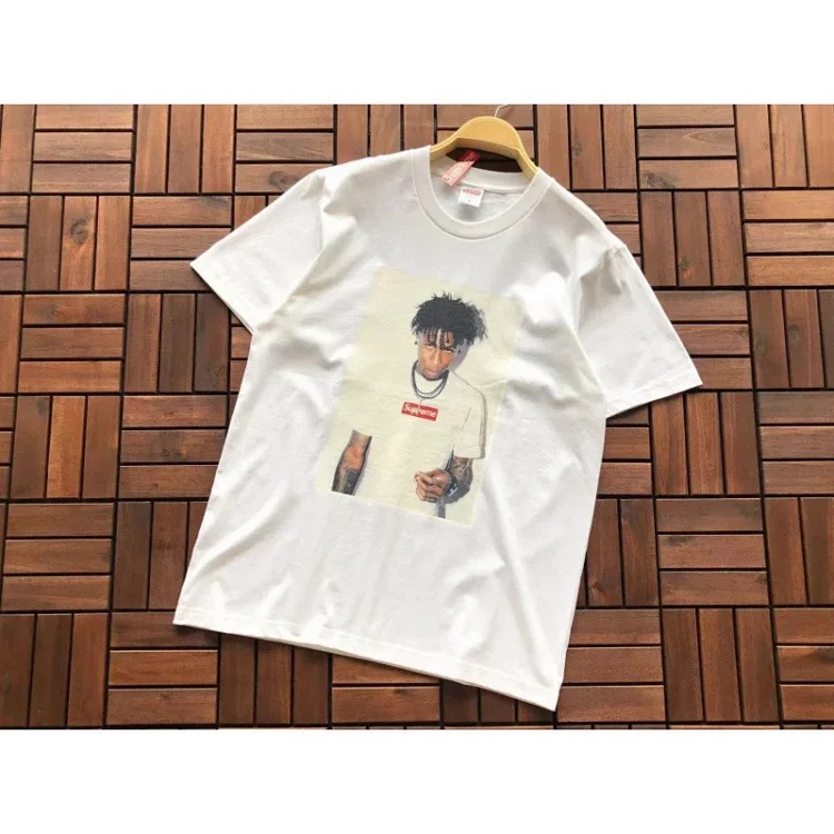 SUP letter print BOX high version short-sleeved T-shirt for men and women