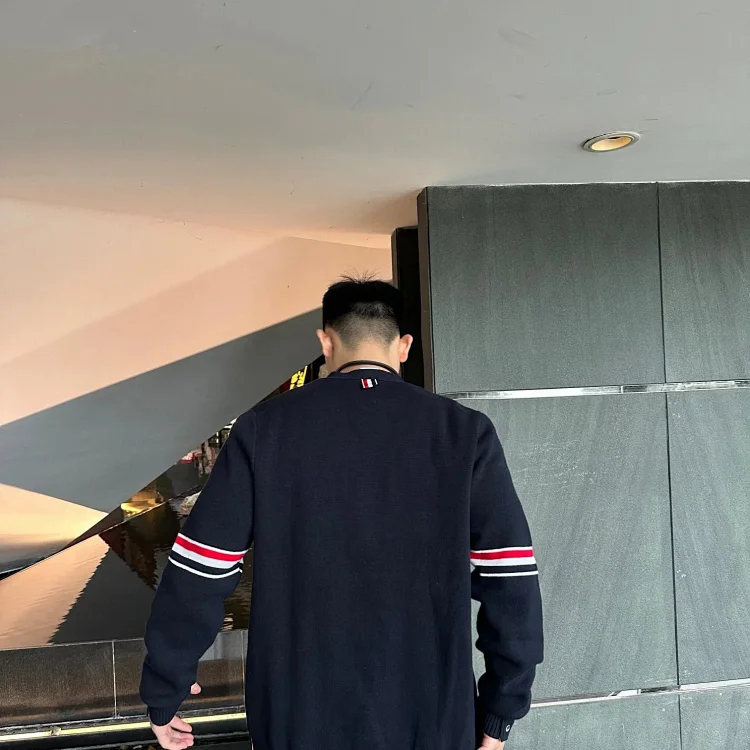 TB three-color webbing cardigan sweater for men and women