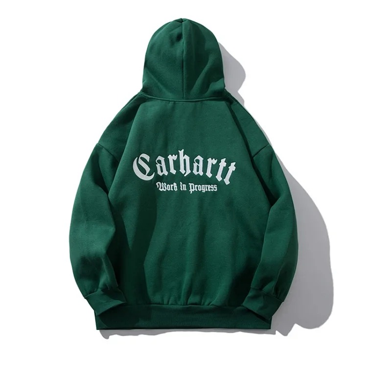 Classic letter embroidered men's and women's loose hooded plus fleece hoodie sweatshirt