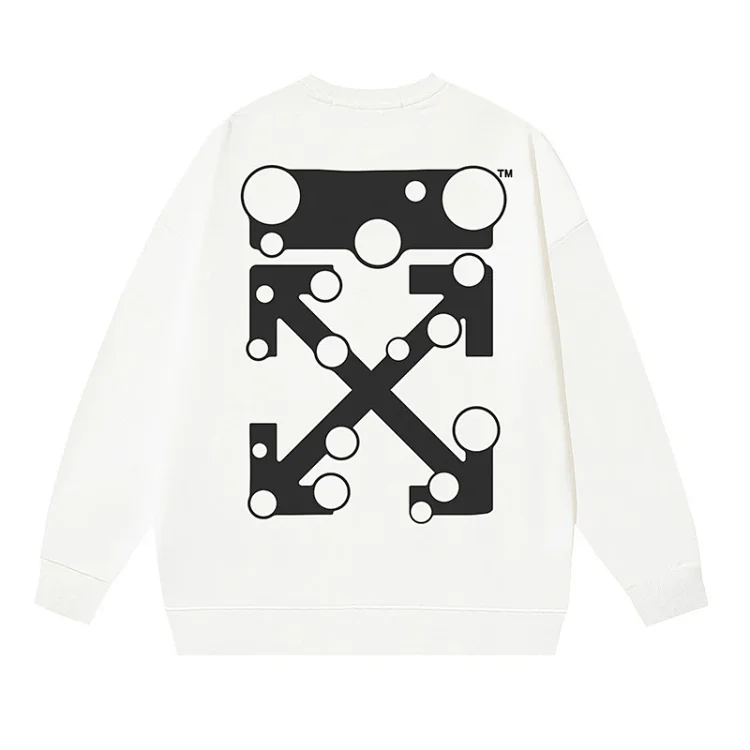 OW arrow oil painting simple printed pullover terry style