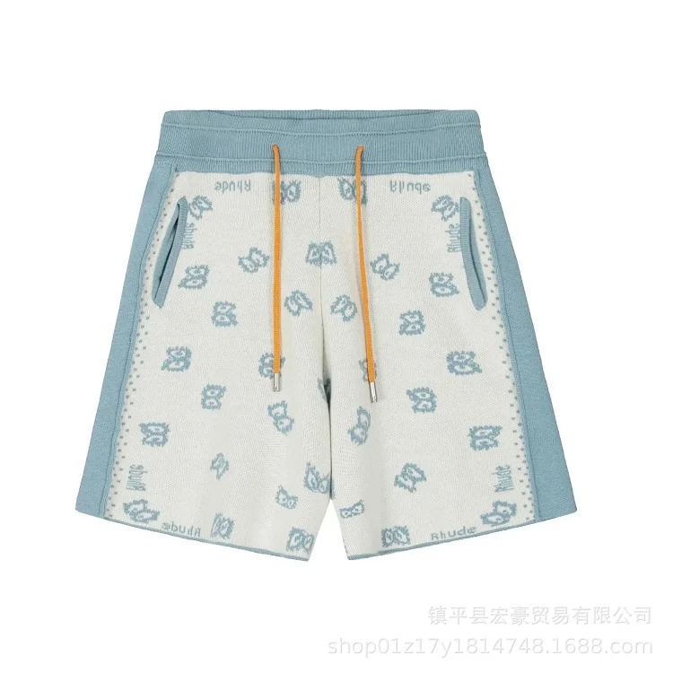 Jacquard Cashew Flower Letter Fashion Casual Unisex Sweater Knitted Shorts