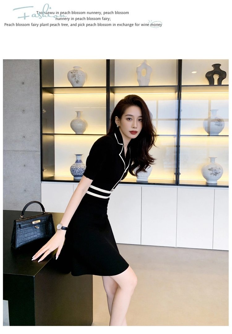 Skirt Summer Ice Silk Knitted French Dress