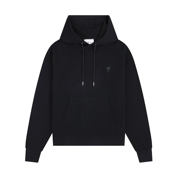 Sweatshirt autumn and winter new long-sleeved hooded unisex small love flat embroidered hoodie