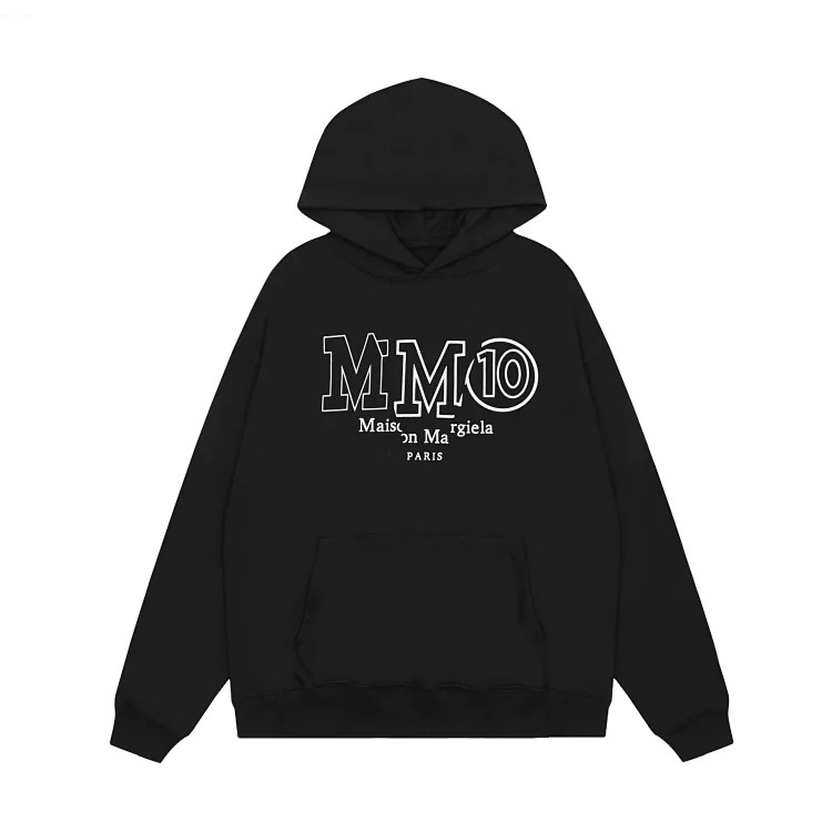 MM6 Autumn and Winter Loose Jacket Casual Hooded Sweatshirt Trendy Print