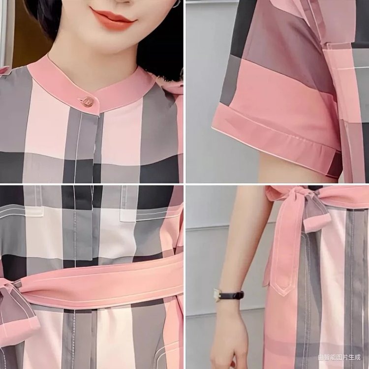 Burberry British Style Casual Mid Length Shirt Skirt with Floral Patterns