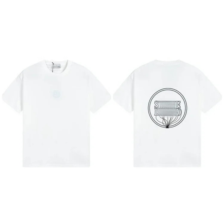 Shitongdao casual short-sleeved T-shirt printed loose round neck same style for men and women