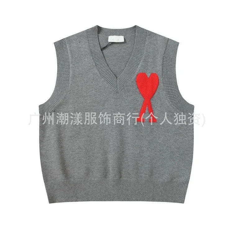 Love embroidered knitted sweater casual loose and versatile couple style