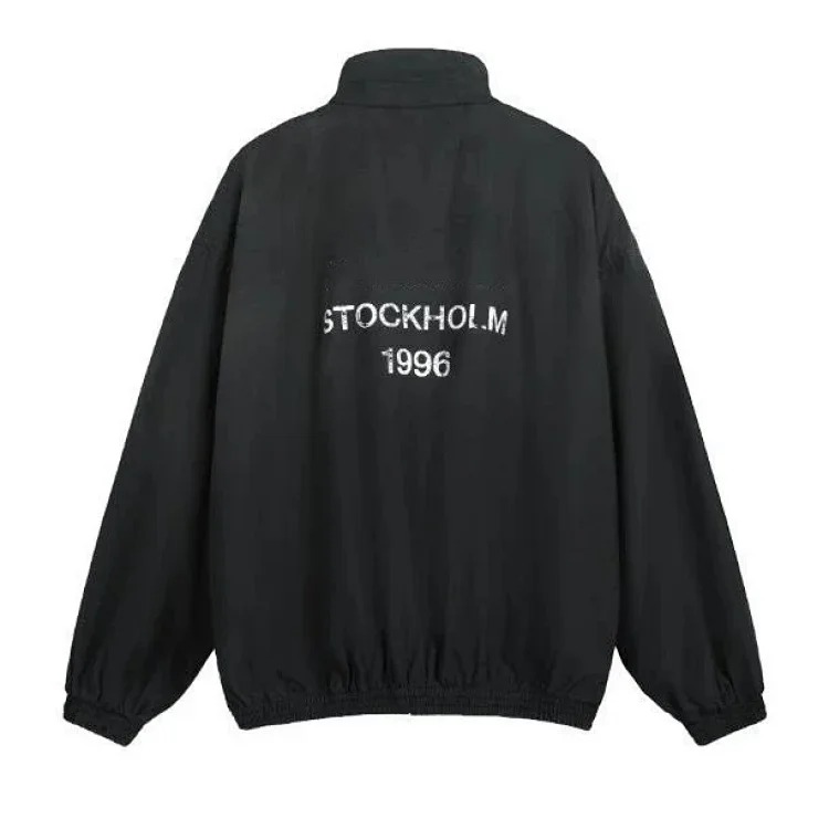 AC washed distressed printed 1996 short-sleeved sweatshirt hoodie