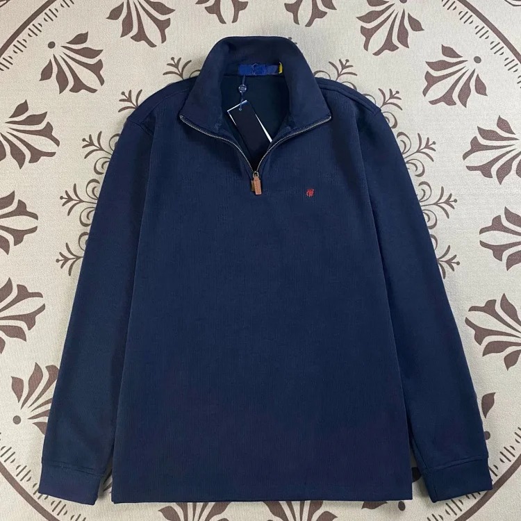 Half-zip loose sweatshirt men's polo couple sweatshirt women's retro long-sleeved lapel