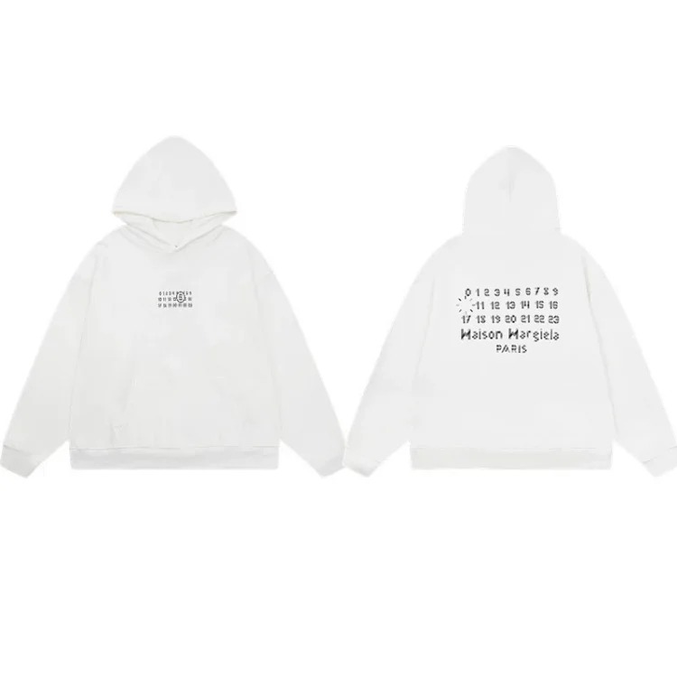 MM6 Autumn and Winter Loose Jacket Casual Hooded Sweatshirt Trendy Print