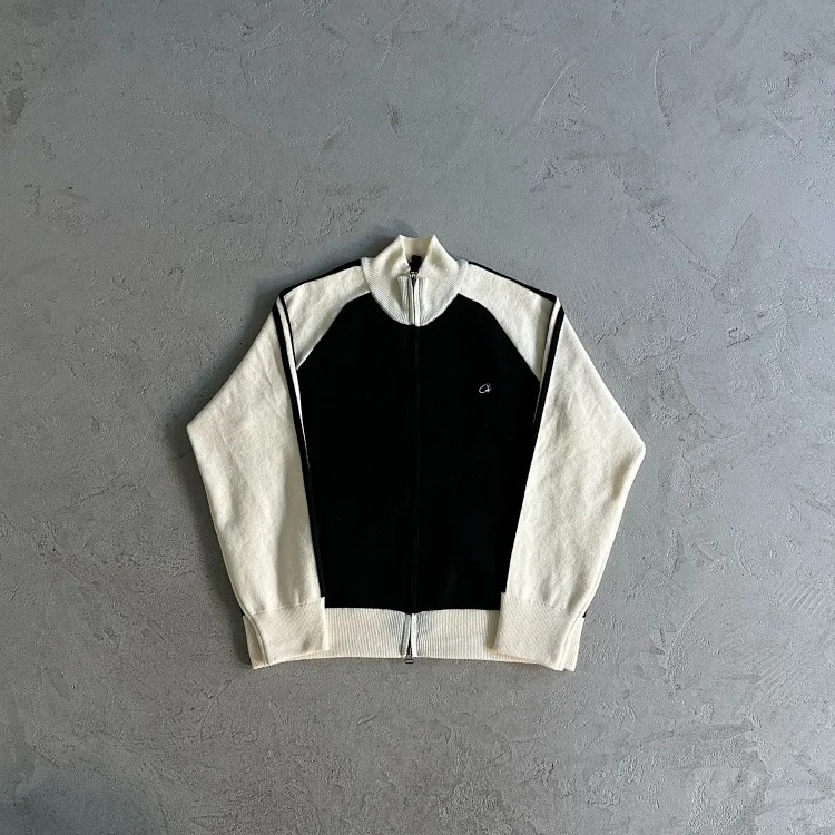 CORTEIZ style American street hip-hop embroidered letters stand collar zipper cardigan sweater trendy brand jacket