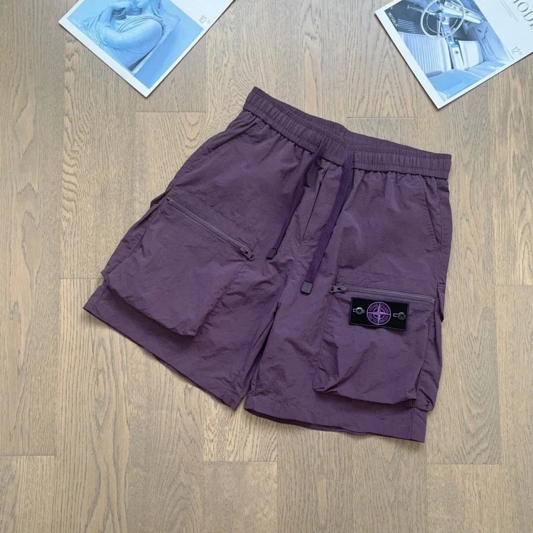 Cargo shorts for men and women functional style large pocket badge quick-drying three-quarter pants