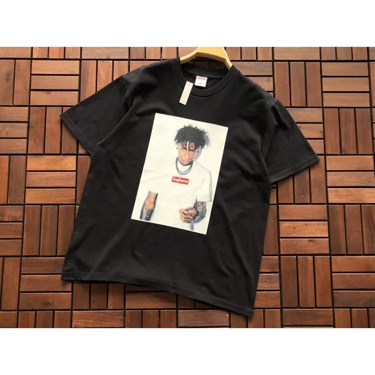 SUP letter print BOX high version short-sleeved T-shirt for men and women