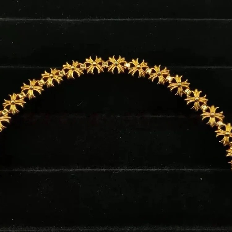 CH retro cross diamond bracelet for men and women, trendy couple style