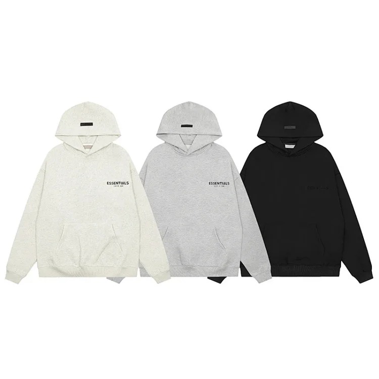 Hooded sweatshirt with black letter flocking