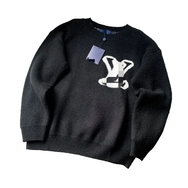 Round neck loose Sweater pullover jacquard letters same style for men and women