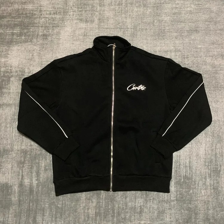 2024 New Corteiz Basic Printed Stand Collar Sports Casual Velvet Zipper Jacket Niche Trendy Brand Suit