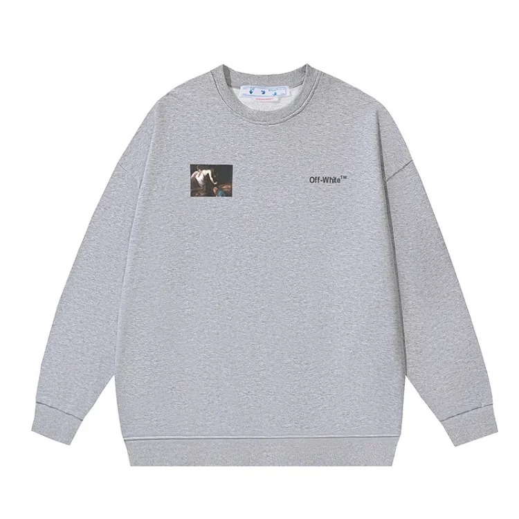 OW arrow oil painting simple printed pullover terry style