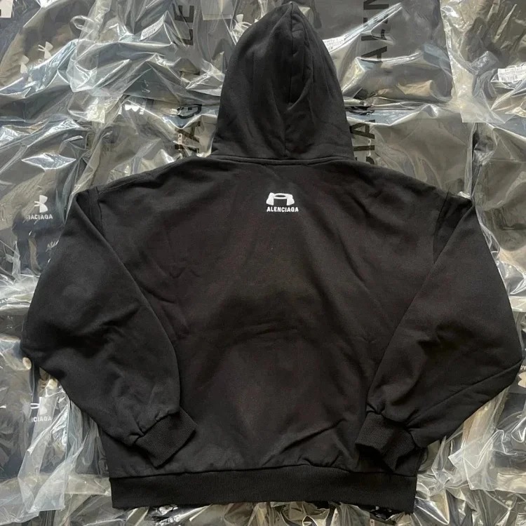 Embroidered sweatshirt zipper hoodie loose OS fit zipper sweatshirt jacket