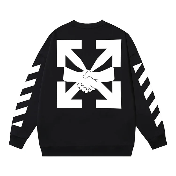 OW arrow oil painting simple printed pullover terry style