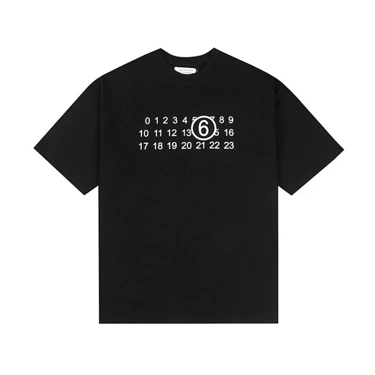 Majia letter embroidery printed short-sleeved T-shirt high street trendy brand for men and women
