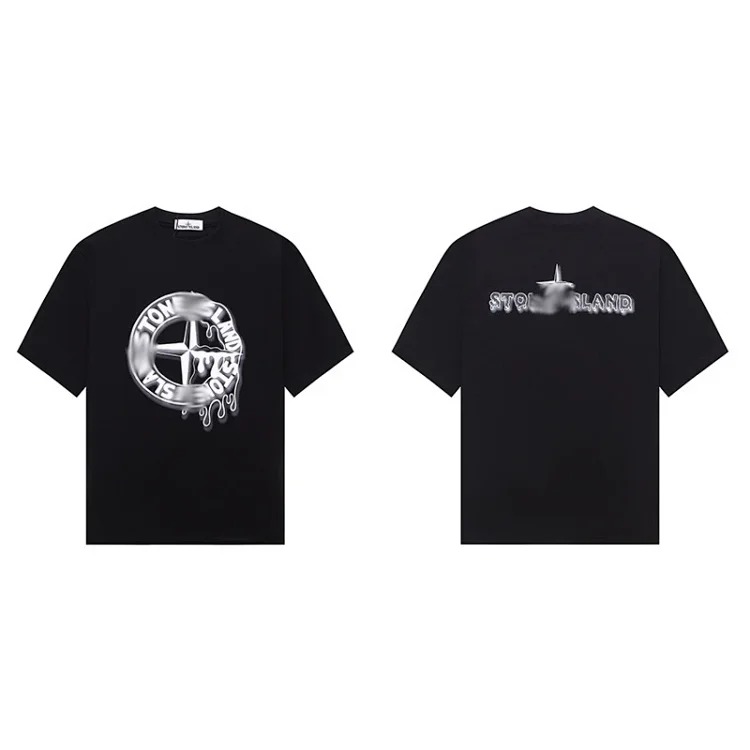 Shitongdao casual short-sleeved T-shirt printed loose round neck same style for men and women