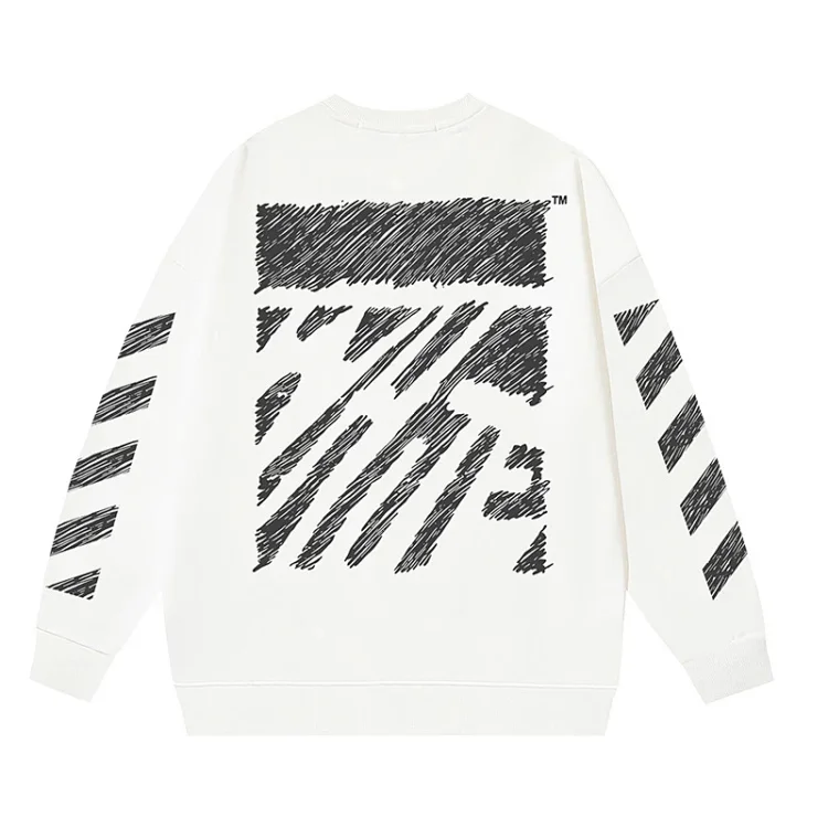 OW arrow oil painting simple printed pullover terry style