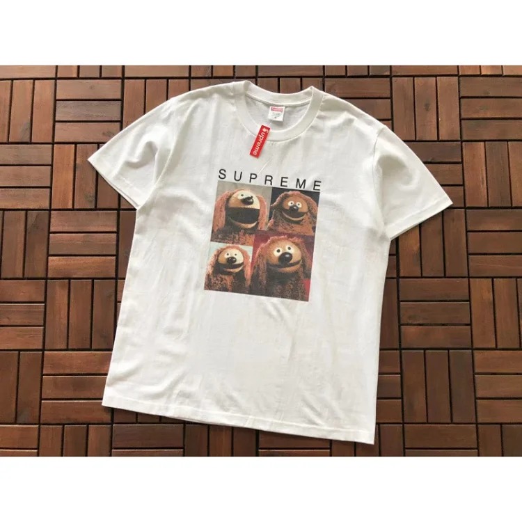 SUP letter print BOX high version short-sleeved T-shirt for men and women