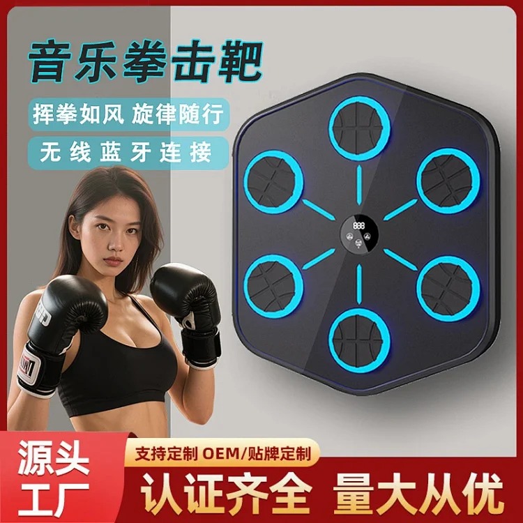 跨境成人智能悬挂拳击机儿童训练器蓝牙音乐家用拳击墙靶拳击靶