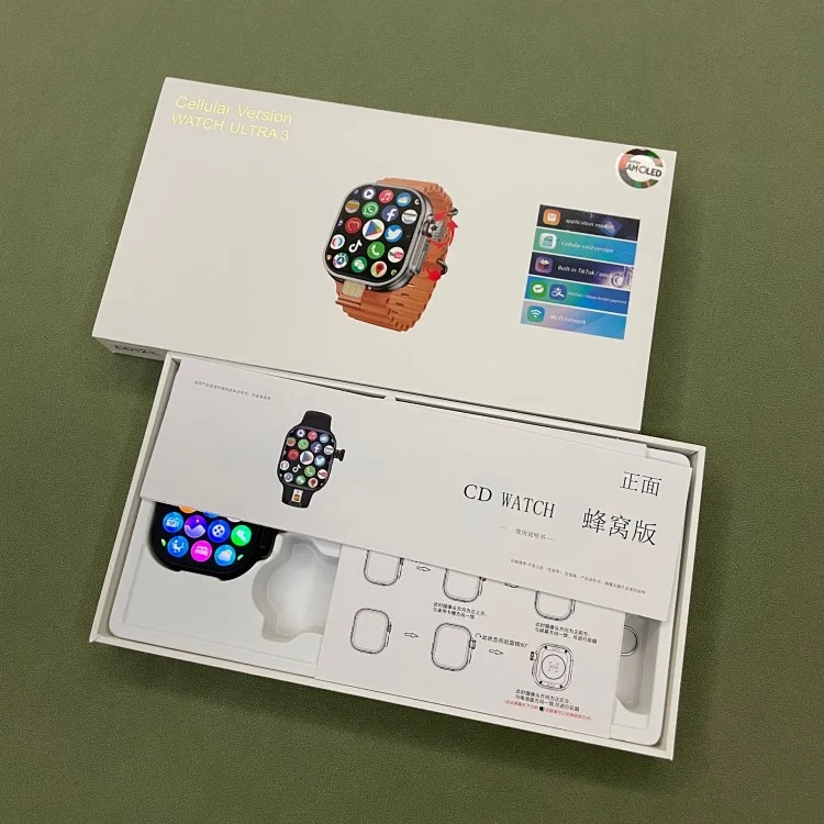 CD12智能手表ultra触控按键AMOLED屏4G蜂窝版下载应用外贸跨境