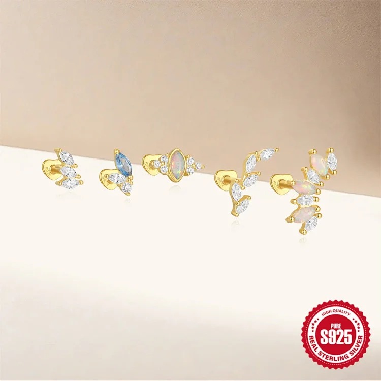 Heart Rhinestone Silver Earrings