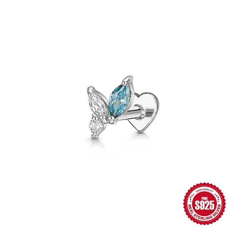 Heart Rhinestone Silver Earrings