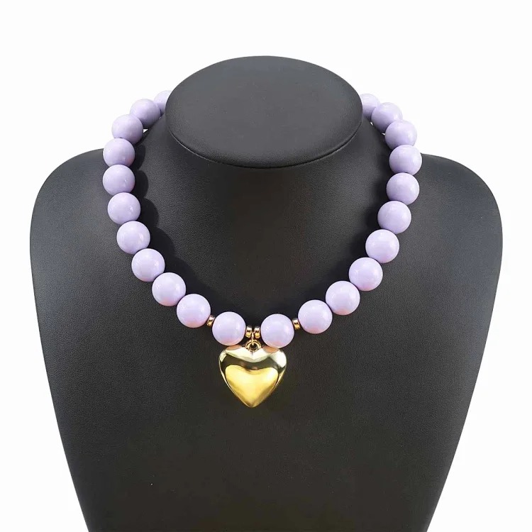 Fashion Pearl Heart Necklace B3767