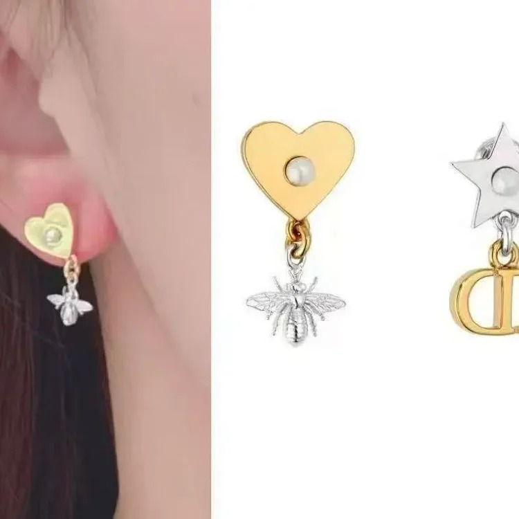 Xiaoxiangfeng autumn and winter temperament silver needle letter new earrings earrings simple temperament high-end versatile earrings 148