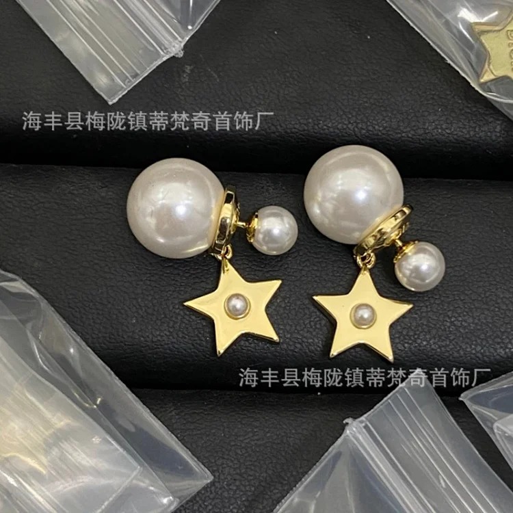 25 early spring Dijia/Djia earrings big and small pearl stars pig nose CD earrings new temperament bow earrings