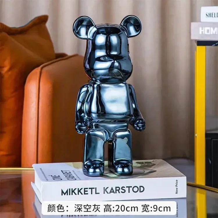 Light luxury TV cabinet cartoon Internet celebrity violent bear ornaments building block bear living room large floor-standing 387