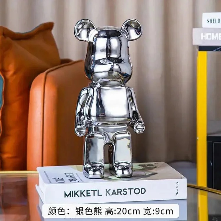 Light luxury TV cabinet cartoon Internet celebrity violent bear ornaments building block bear living room large floor-standing 387