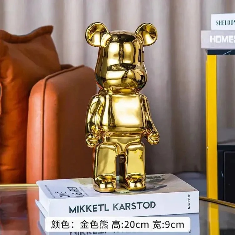 Light luxury TV cabinet cartoon Internet celebrity violent bear ornaments building block bear living room large floor-standing 387
