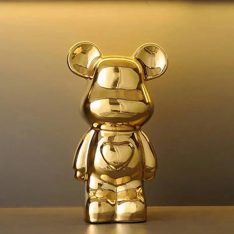 Light luxury TV cabinet cartoon Internet celebrity violent bear ornaments building block bear living room large floor-standing 387