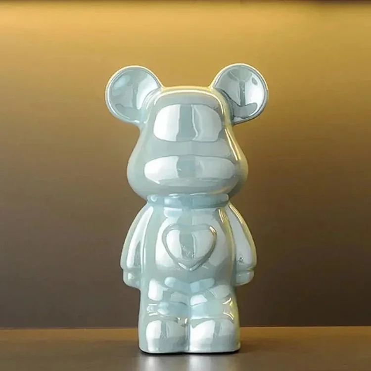 Light luxury TV cabinet cartoon Internet celebrity violent bear ornaments building block bear living room large floor-standing 387