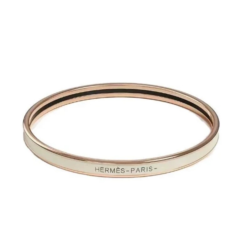 V gold high H home bracelet ultra narrow 18k rose gold plated round closed bracelet enamel precision straight