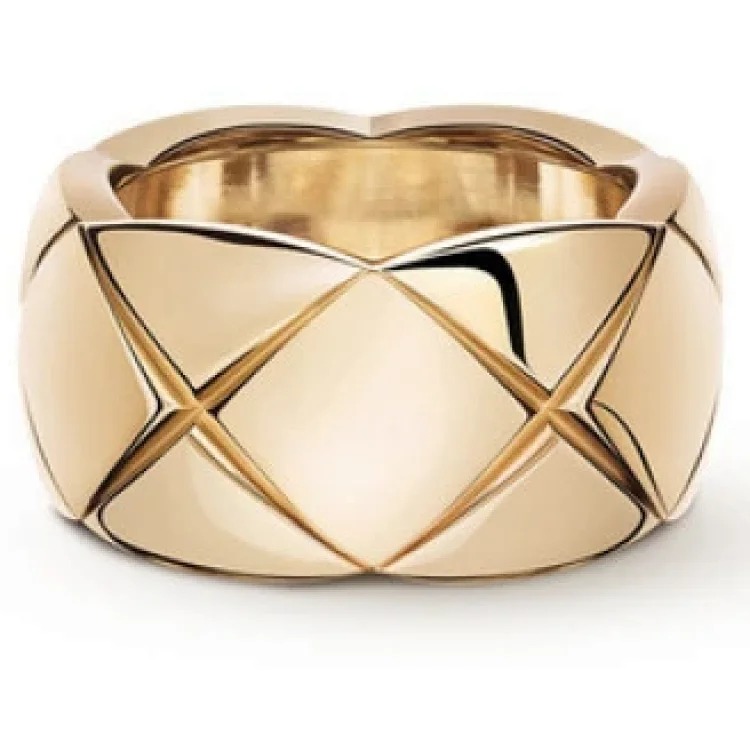 Coco Crush diamond ring with rhombus pattern wide hand-set square diamond ring stackable versatile ring zircon