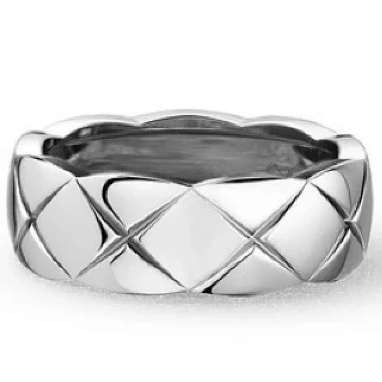 Coco Crush diamond ring with rhombus pattern wide hand-set square diamond ring stackable versatile ring zircon