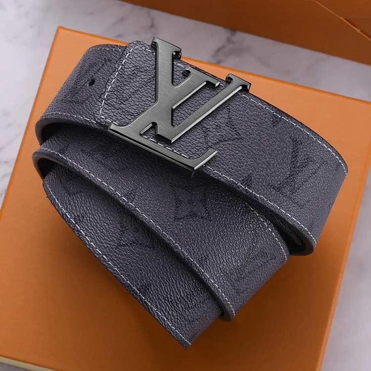 Belt Men's Light Luxury Cowhide Pants Belt Big Brand High-end Stainless Steel Letter Buckle Business Casual Versatile Leather Belt