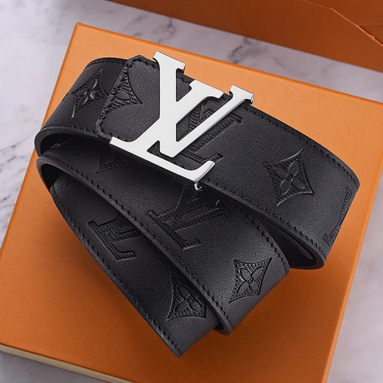 Belt Men's Light Luxury Cowhide Pants Belt Big Brand High-end Stainless Steel Letter Buckle Business Casual Versatile Leather Belt