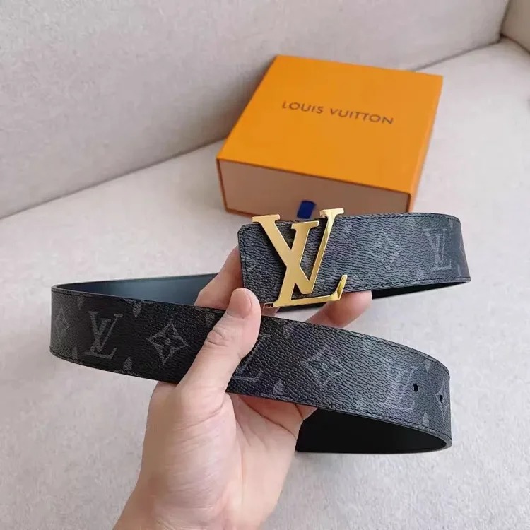 Belt Men's Light Luxury Cowhide Pants Belt Big Brand High-end Stainless Steel Letter Buckle Business Casual Versatile Leather Belt
