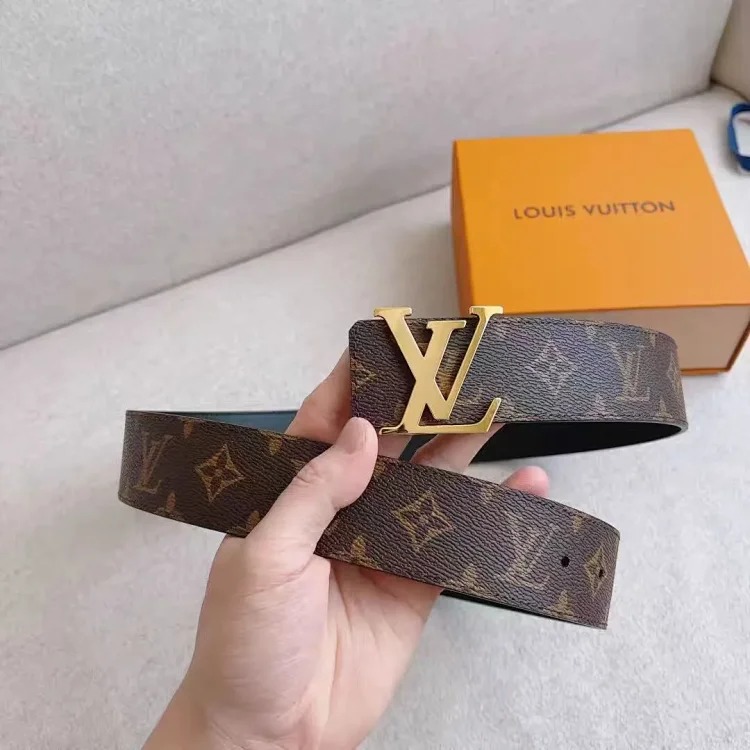 Belt Men's Light Luxury Cowhide Pants Belt Big Brand High-end Stainless Steel Letter Buckle Business Casual Versatile Leather Belt