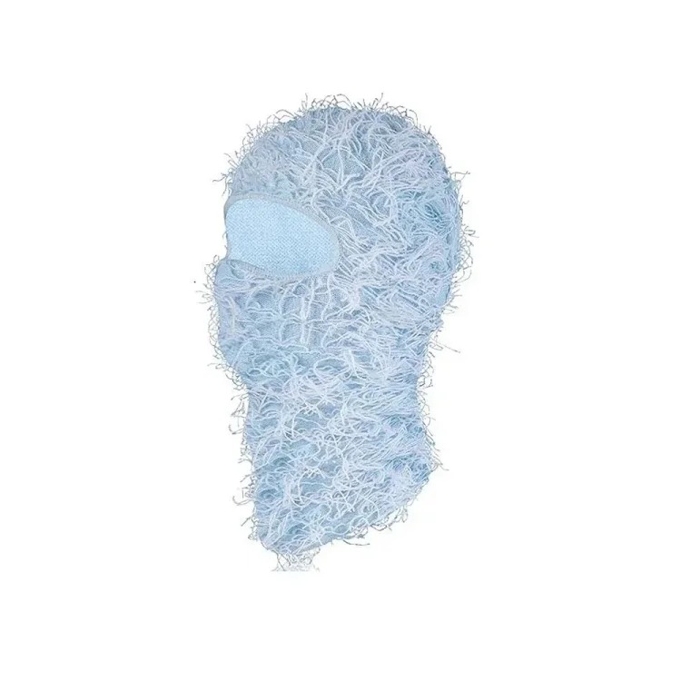 New Knitted Warm Mask Headgear Personalized Camouflage Jacquard Single Hole Baotou Plush Hat Ski Windproof Hat