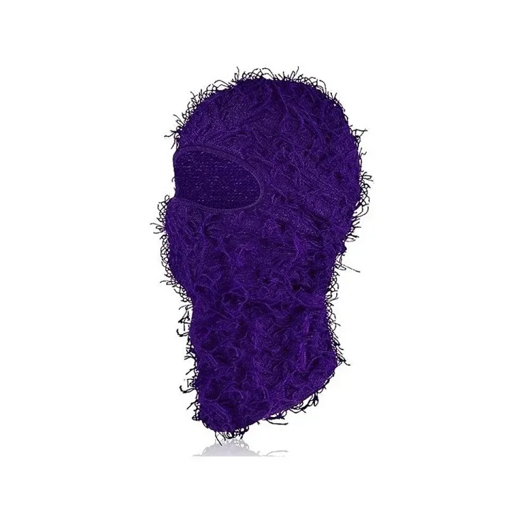 New Knitted Warm Mask Headgear Personalized Camouflage Jacquard Single Hole Baotou Plush Hat Ski Windproof Hat